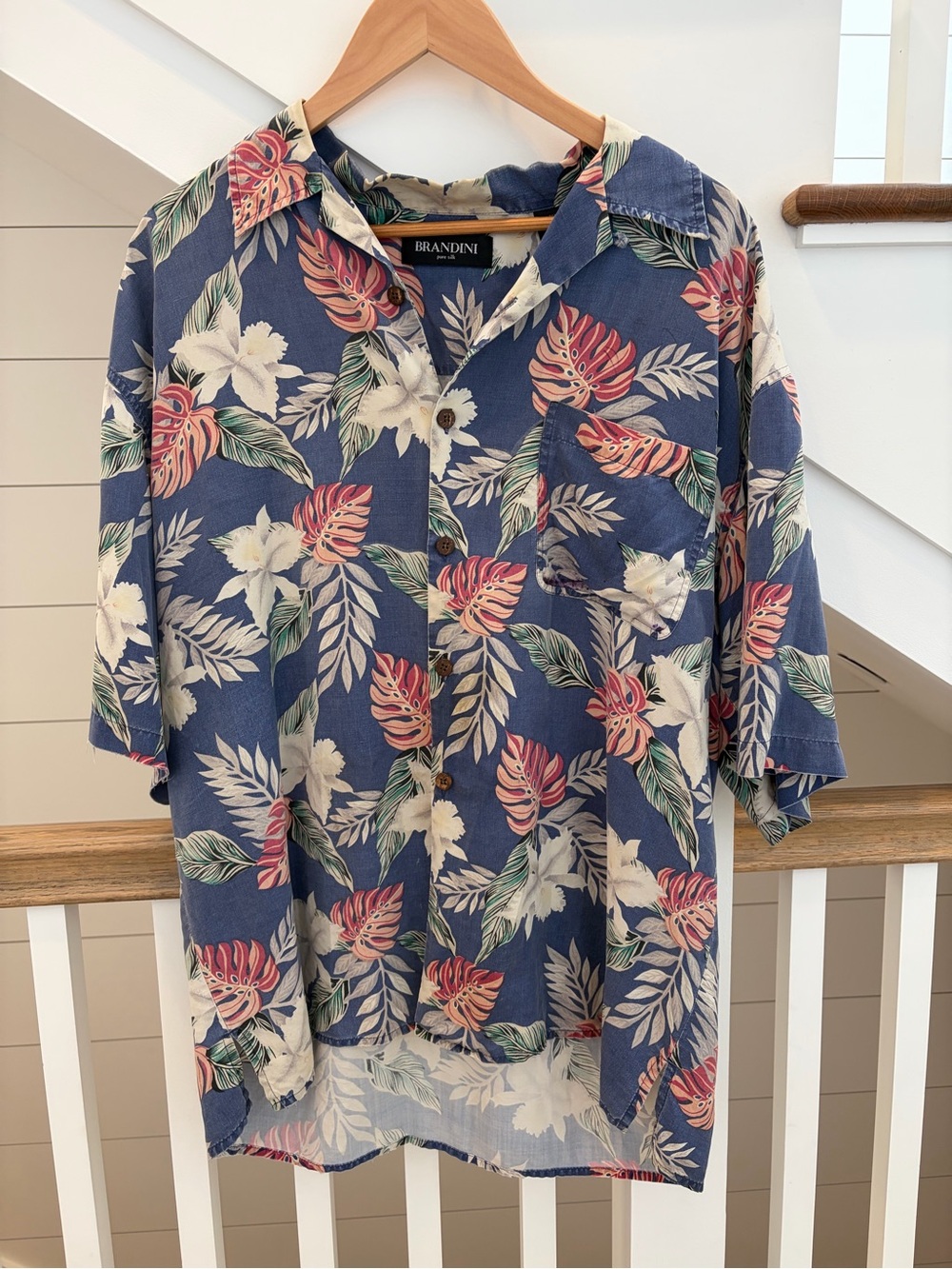 Brandini Blue Tropical Button-Up Shirt